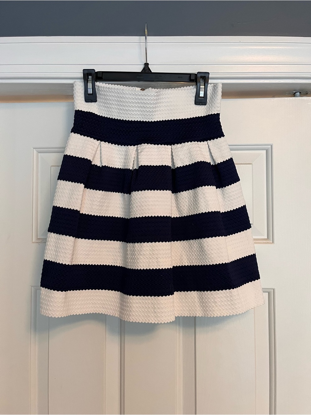 Striped Navy and White Mini Skirt